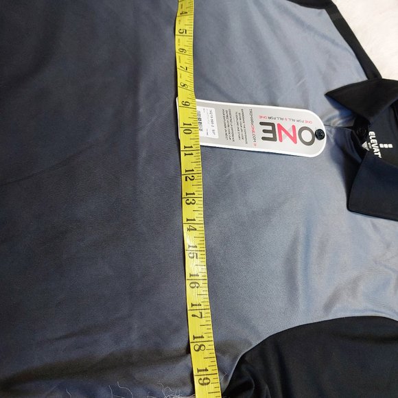 Elevate Sport Men's One for All Black and White Gradient Short Sleeve Polo Shirt - Picture 3 of 9